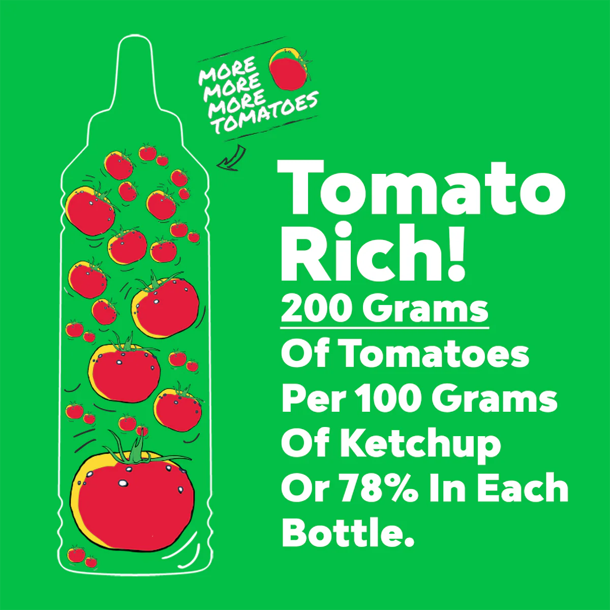 78 Brand: 200 grams of tomatoes per 100 grams, 78% in every bottle