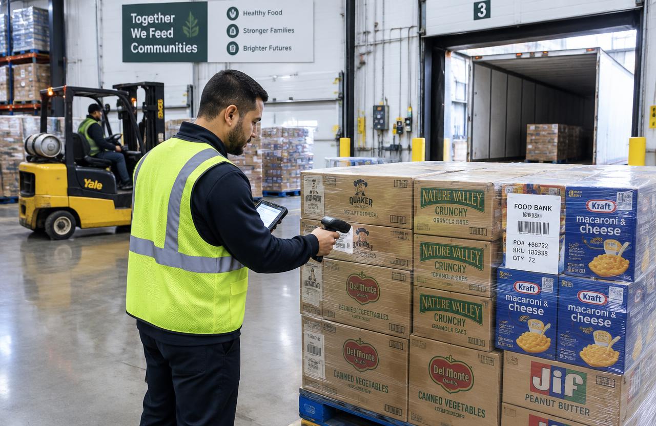 Eagle warehouse team scanning a pallet at the loading dock